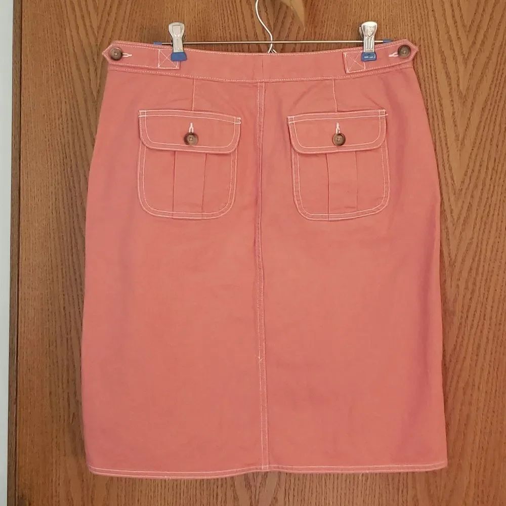 Lands' End Coral Denim Skirt Sz 8 - Picture 2 of 7